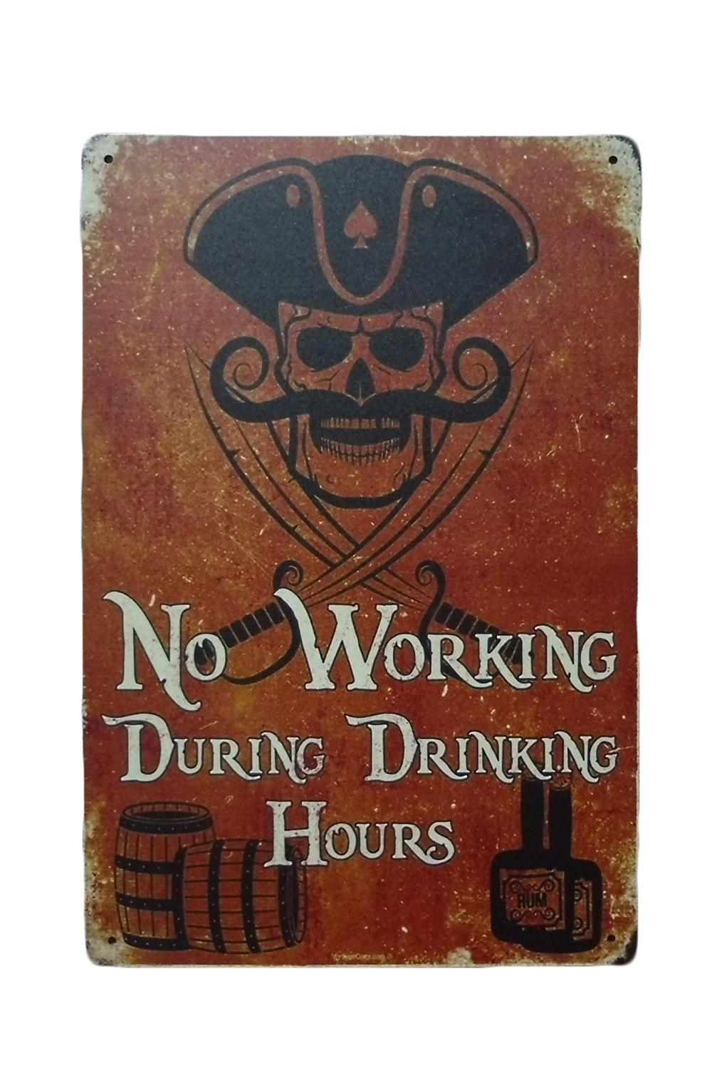 No Working During Drinking Hours – Metalen borden