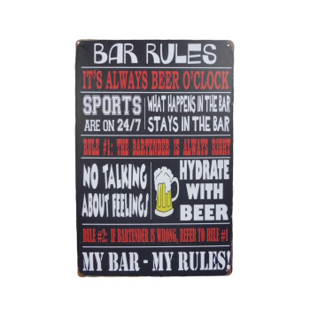Bar Rules It's Always Metalen borden