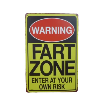 Warning Fart Zone - Metalen borden