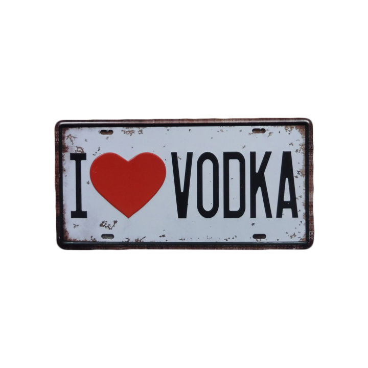 I Love Vodka Metalen borden