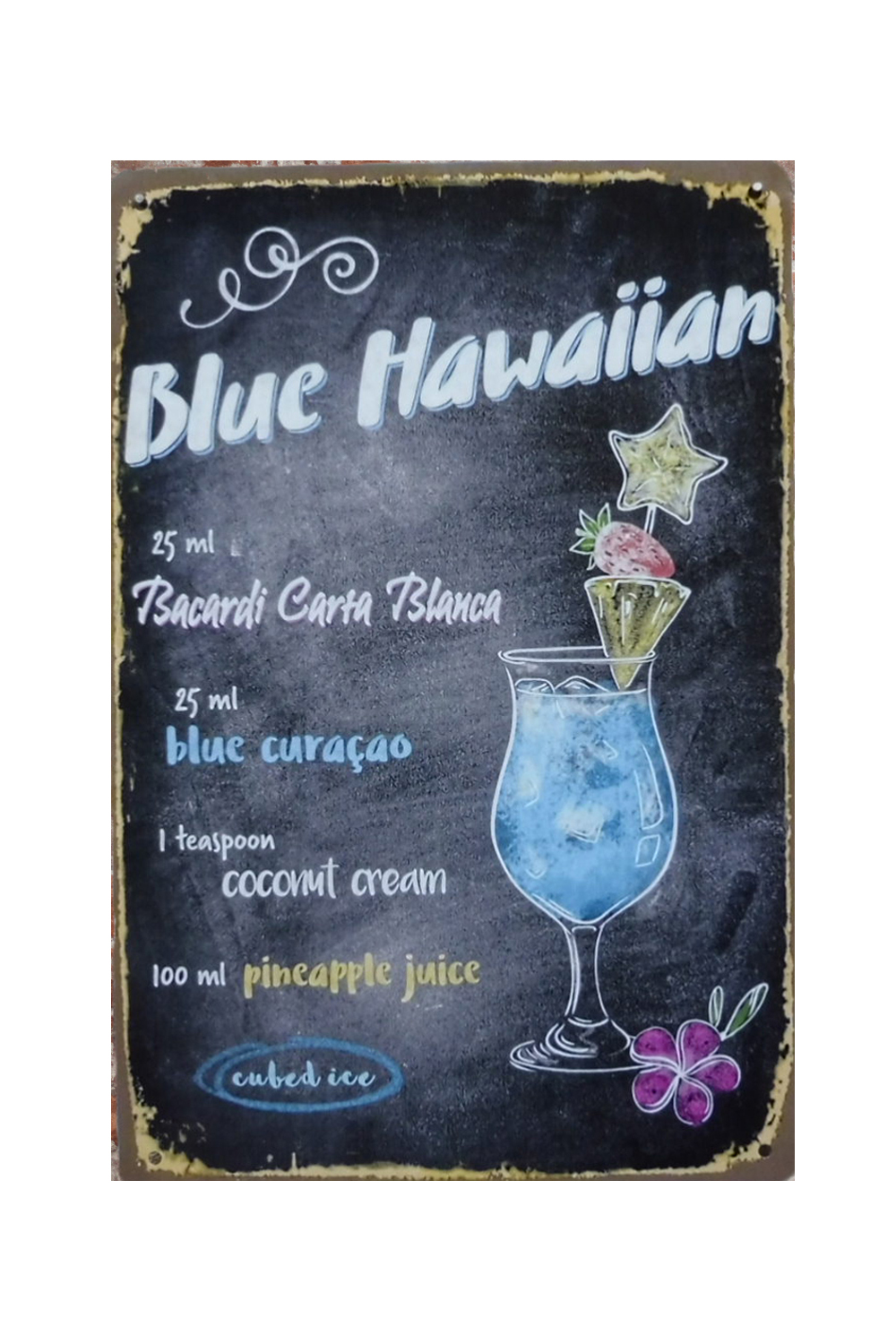 Blue Hawaiian – Metalen borden