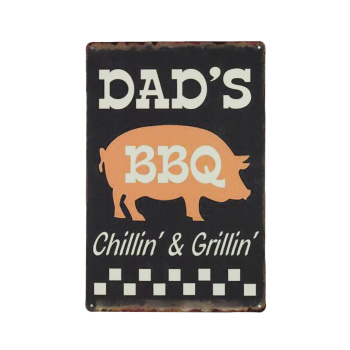 Dad's BBQ Chillin & Grillin Metalen borden