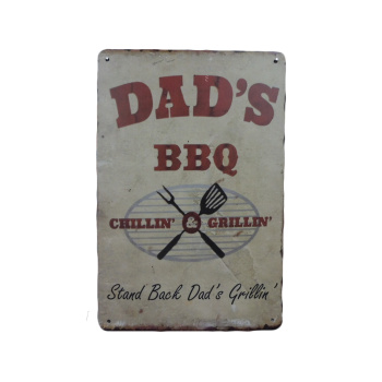 Dads BBQ Stand Back - Metalen borden