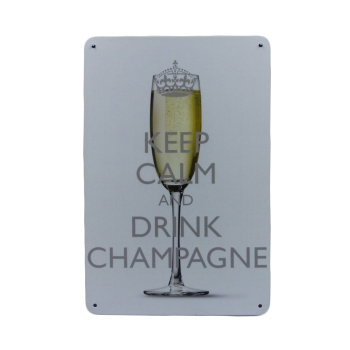 Keep Calm Champagne Metalen borden