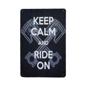 Keep Calm and Ride on - Metalen borden