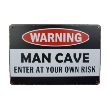 Warning Mancave - Metalen borden