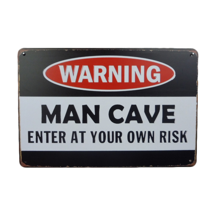 Warning Mancave Metalen borden