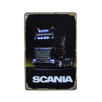 Scania metalen bord van 20 x 30 cm groot