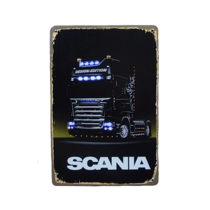 Scania metalen bord van 20 x 30 cm groot