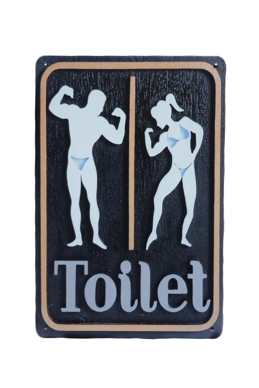 Toilet Sportschool – Metalen borden