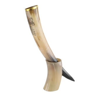 Viking Drink Hoorn Goud + Stand