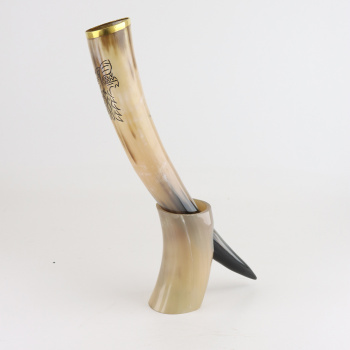 Viking Drink Hoorn Goud + Stand