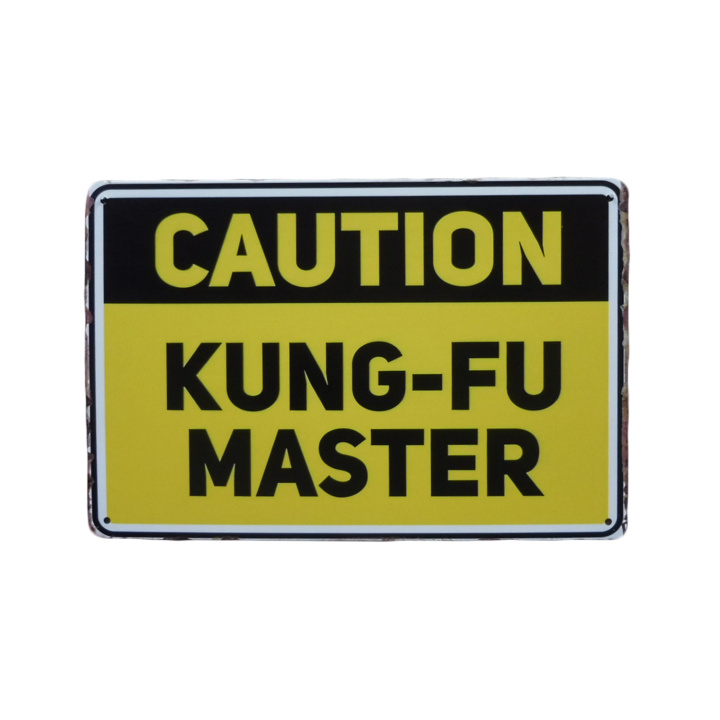 Caution Kungfu Master Metalen borden