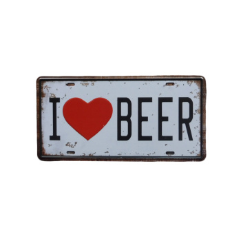 I Love Beer Metalen borden