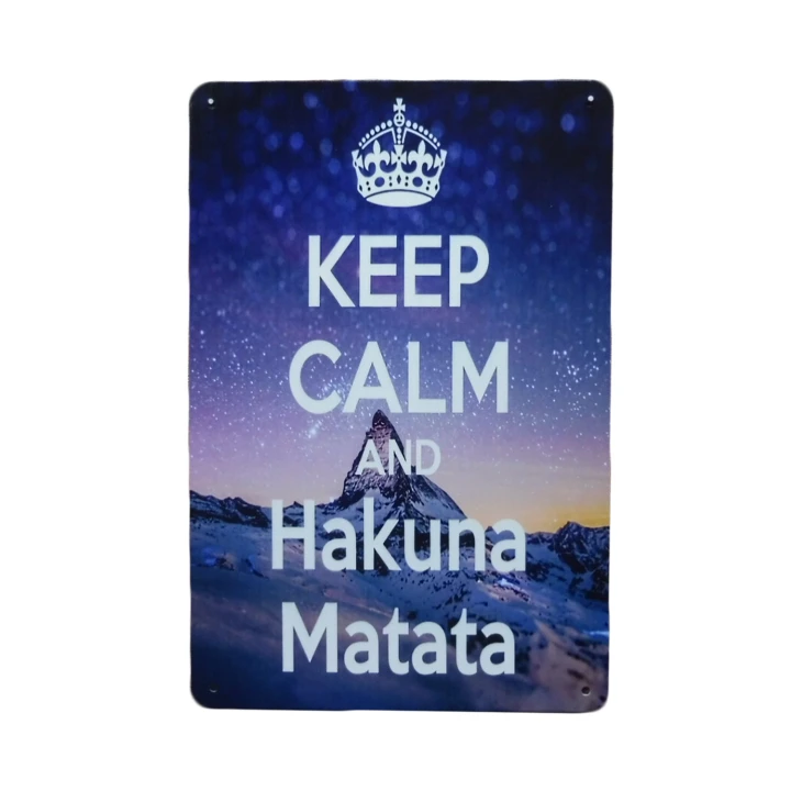 30664 Hakanu matata wit Keep Calm and Hakuna Metalen borden
