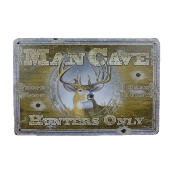 Mancave Hunters only Metalen borden