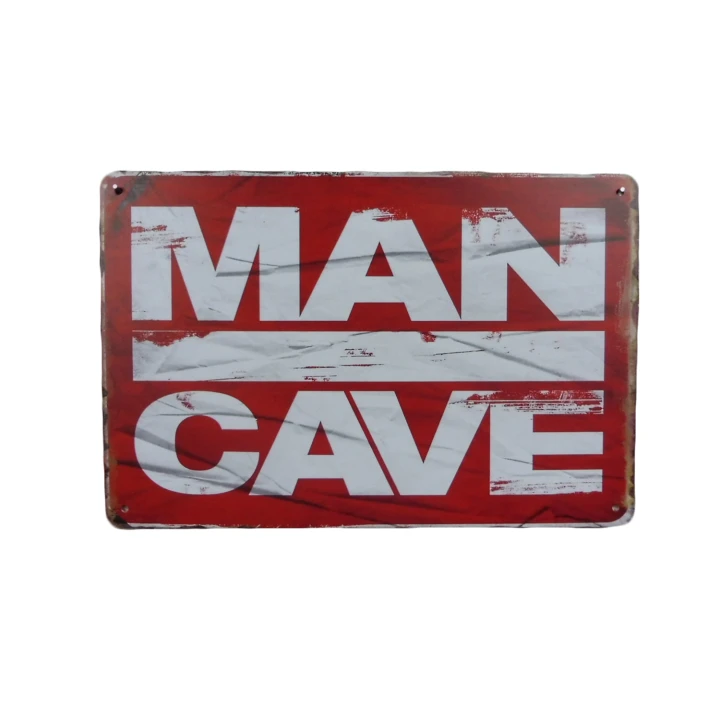 Mancave Red Metalen borden