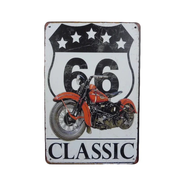 30807 Route 66 classic wit Route 66 Classic Metalen borden