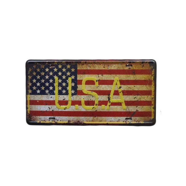30810 Usa vlag wit USA vlag Metalen borden