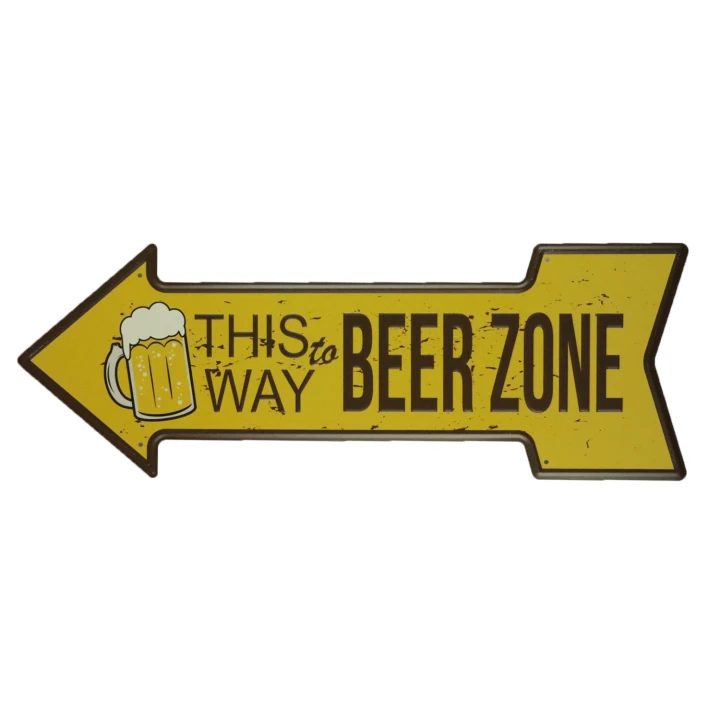 31106 Beer zone wit Beer Zone L Metalen borden