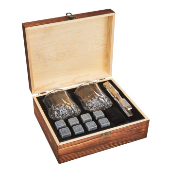 Whiskey Stenen Giftset Deluxe 8 stuks + 2 Glazen