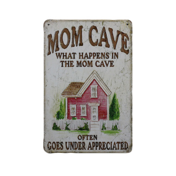 Mom cave - Metalen borden