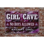 Girl cave Roze – Metalen borden