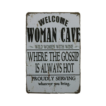 Welcome Womancave Metalen borden