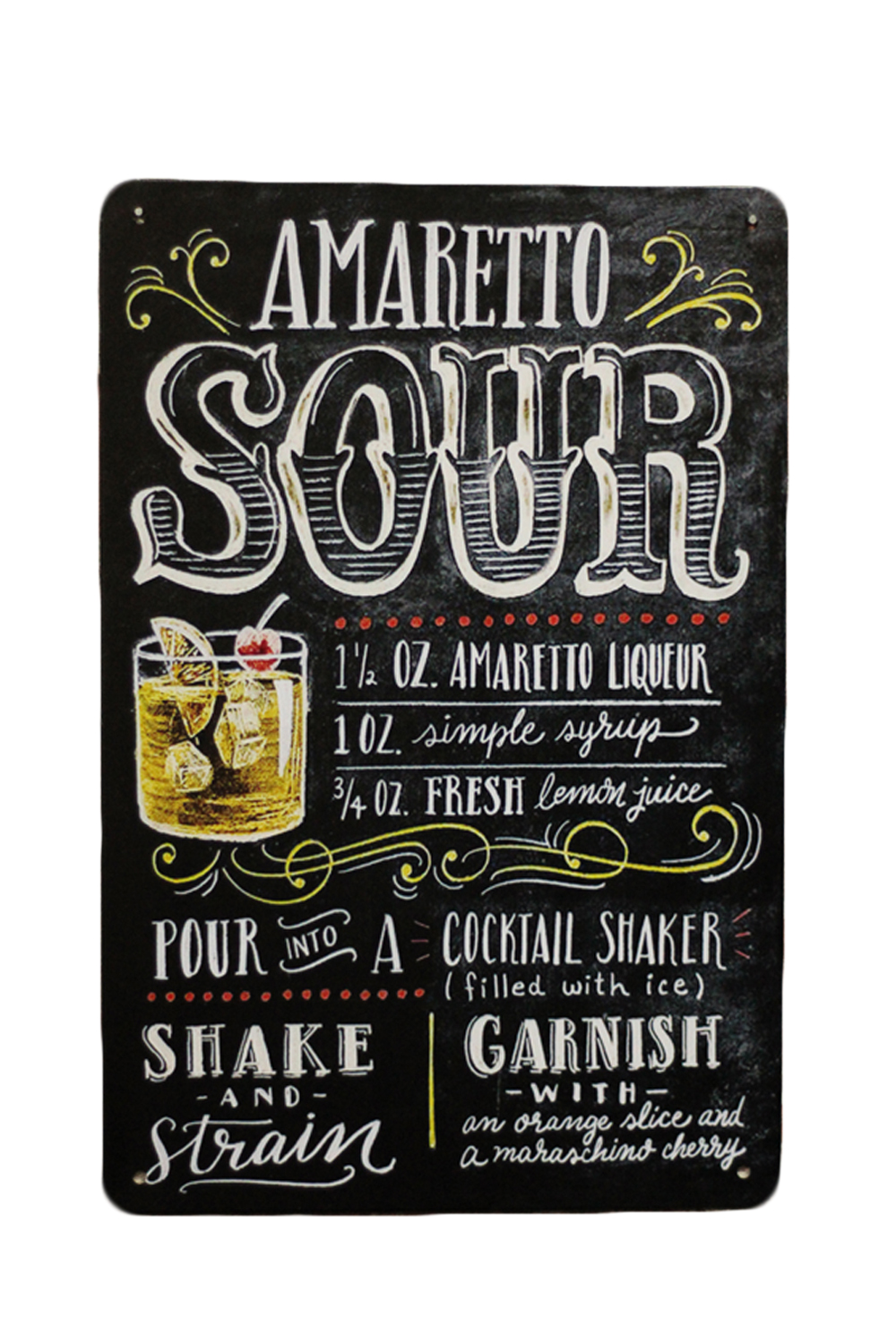 Amaretto Sour – Metalen borden