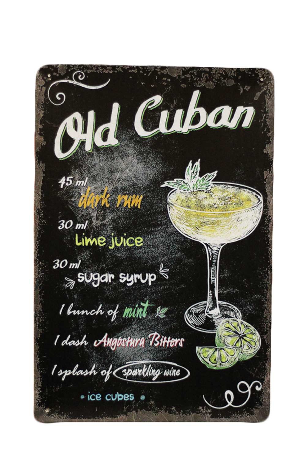 Old cuban – Metalen borden