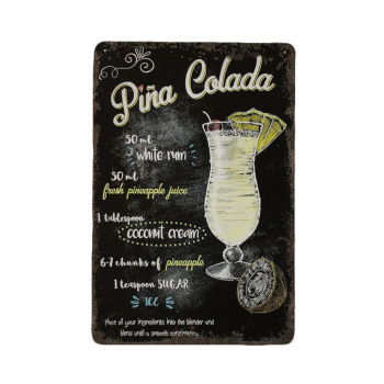 Pina colada - Metalen borden