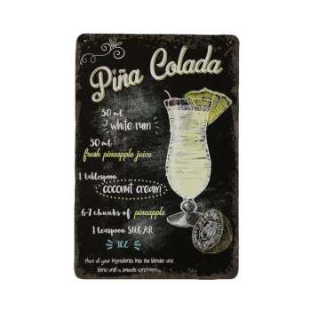 Pina colada Metalen borden