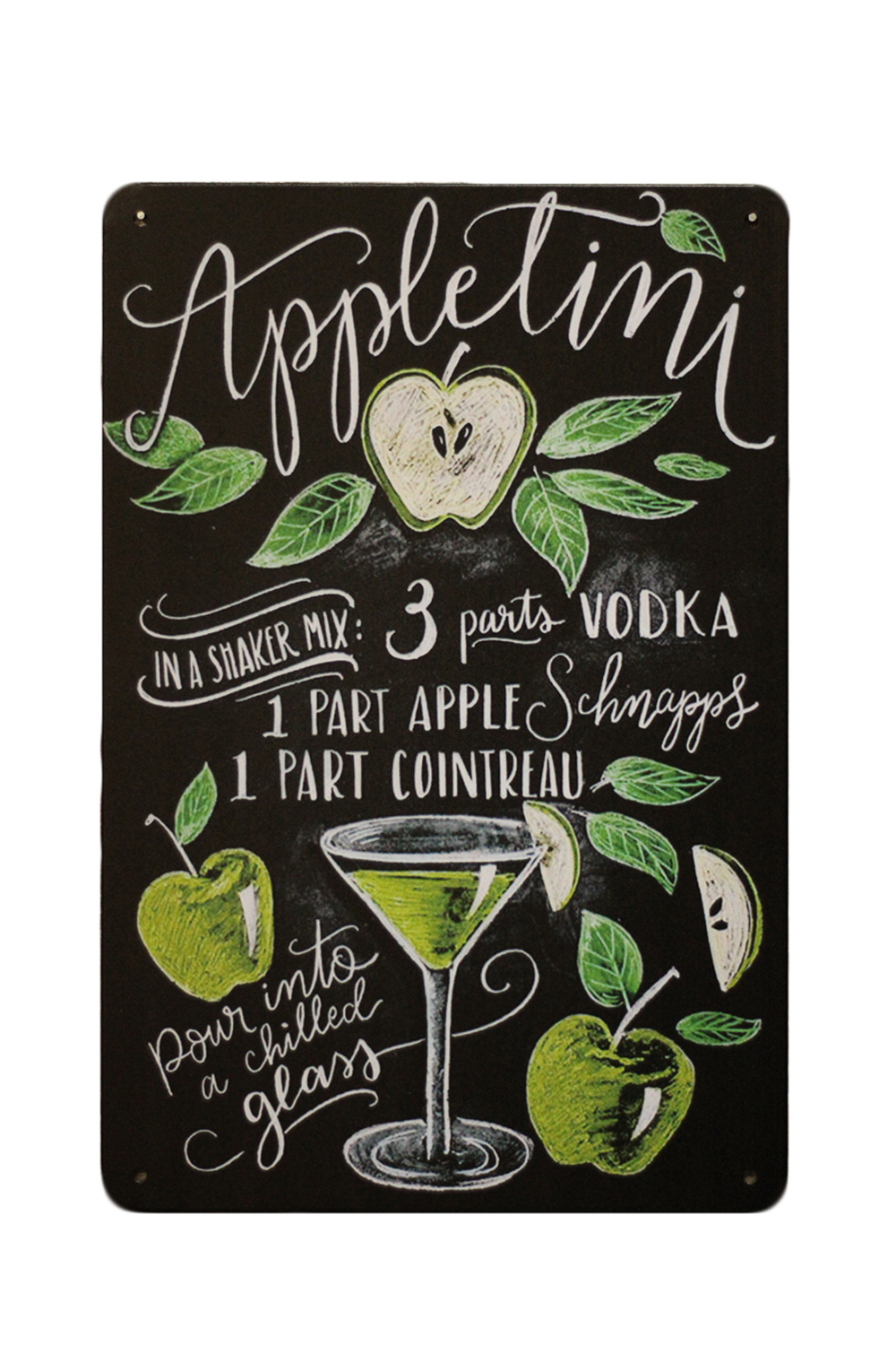Appletini – Metalen borden