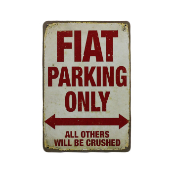 Fiat Parking only - Metalen Borden