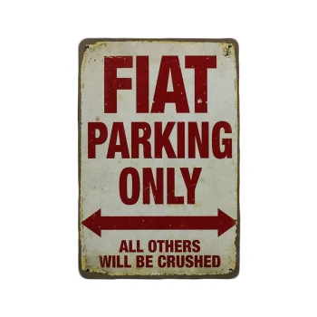 Fiat Parking only Metalen Borden