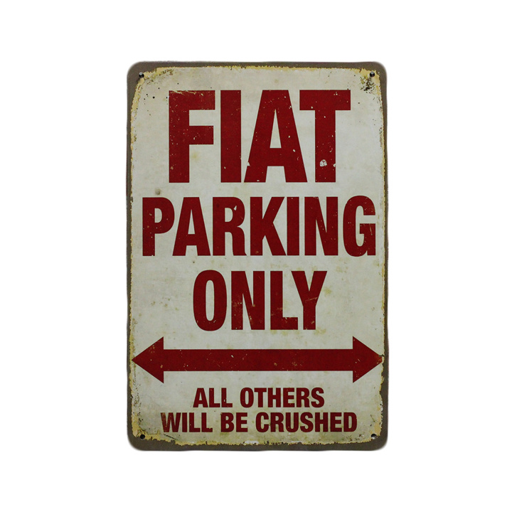 Fiat Parking only Metalen Borden
