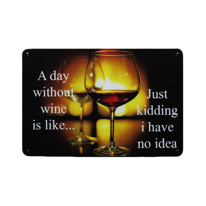 30308 A day without wine wit A day without wine - Metalen borden