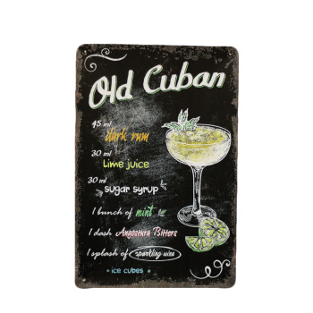 Old cuban Metalen bord