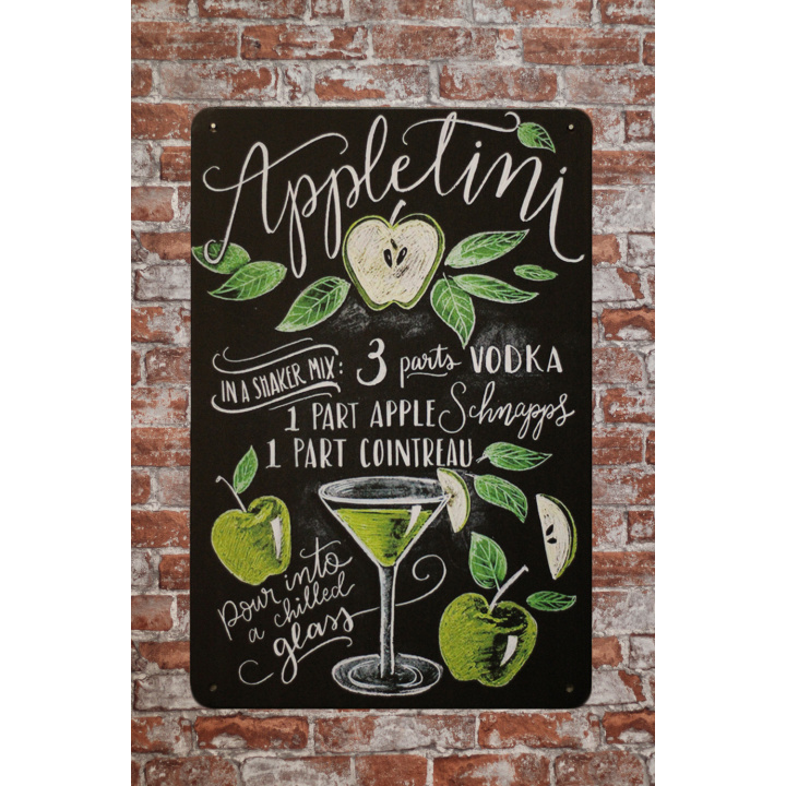 Wandbord met cocktail tekst