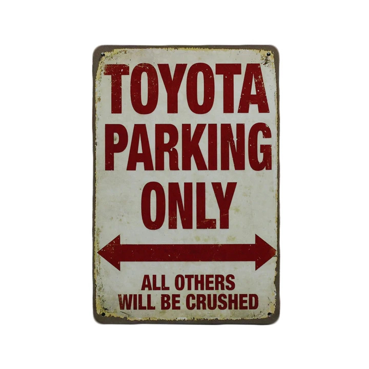 31224 Toyota Parking Only wit Toyota Parking only Metalen borden