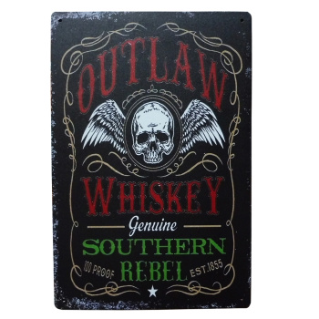 Outlaw Whiskey Metalen borden