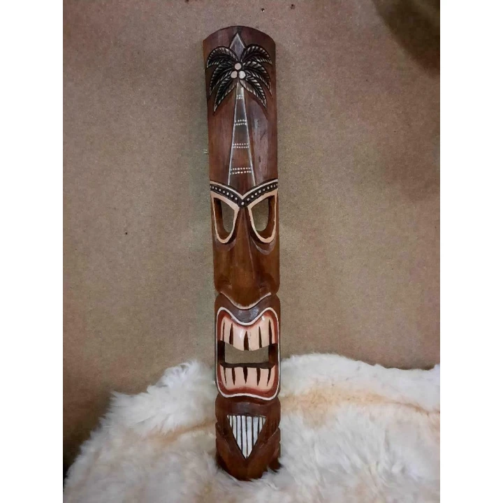 18664 Tiki masker 1m Palmboom Tiki Masker Groot 1M Palm