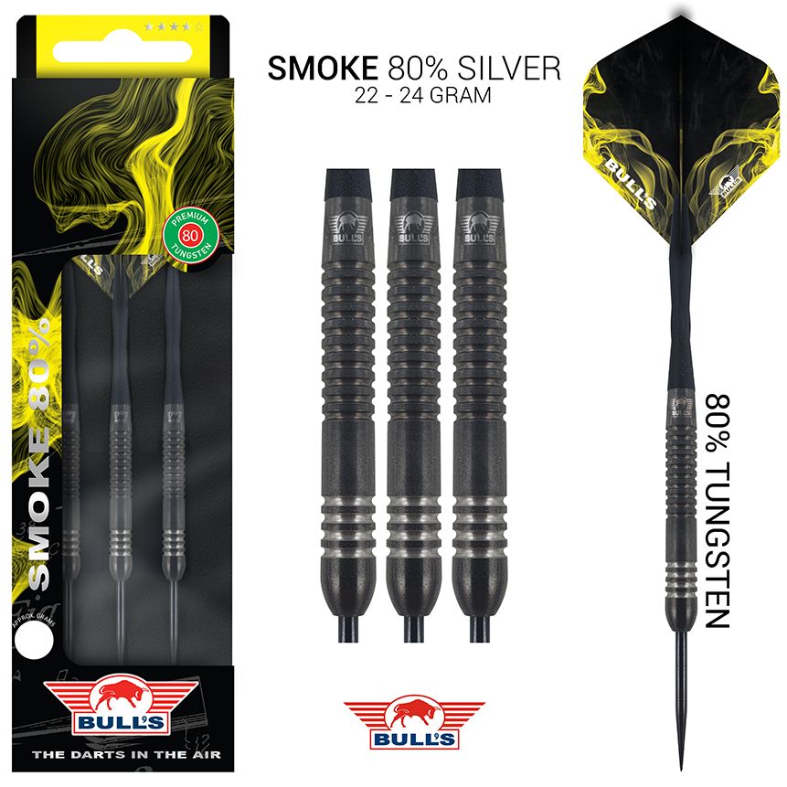 Bull’s Steeltip Smoke 80% Silver Tungsten