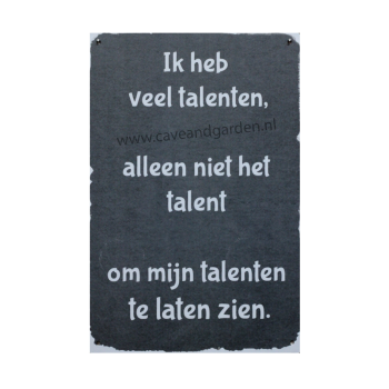 Talenten - Metalen borden