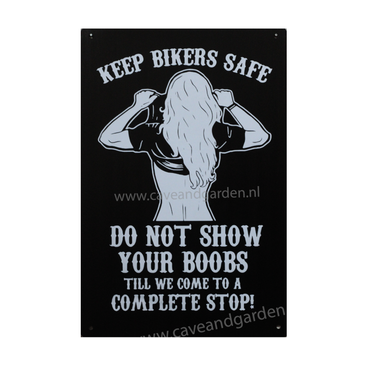 Keep bikers safe Metalen borden