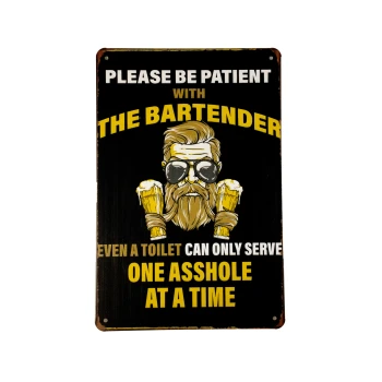 Please be patient Metalen borden