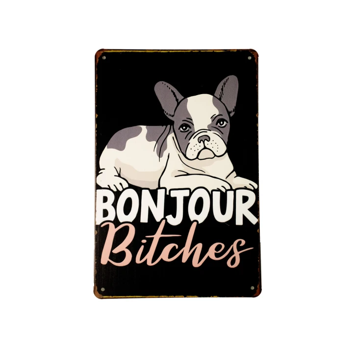 30302 Bonjour bitches wit Bonjour Bitches Metalen borden