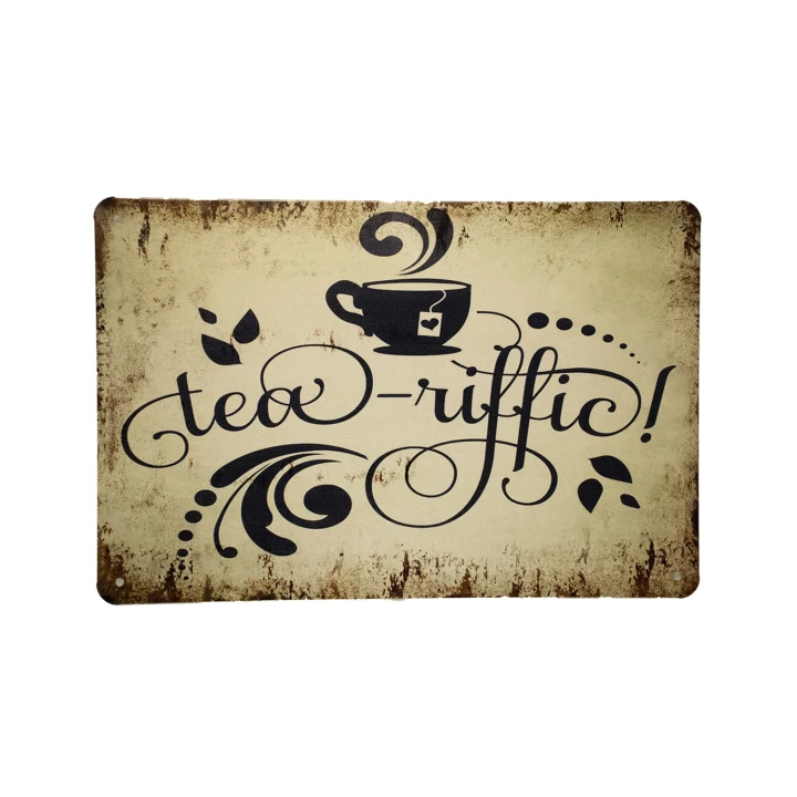 30507 Tea riffic wit Tea Riffic Metalen bord