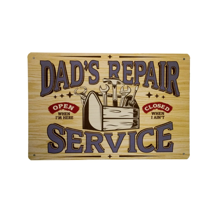 30870 dads repair wit Dads repair service Metalen borden