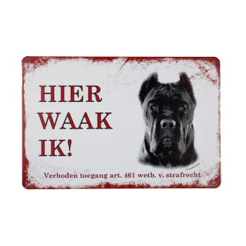 Hier Waak ik Cane Corso Metalen borden